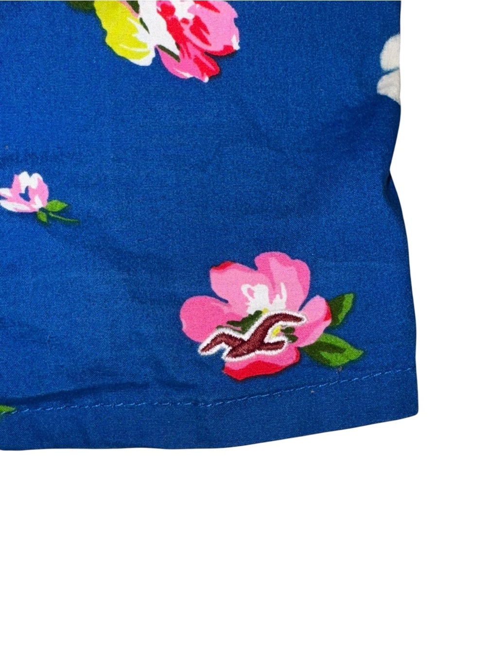 VTG Hollister Floral Crop Top XS Blue Button Front Cami Sweetheart Neck Y2K - Picture 5 of 11